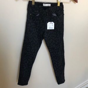 Girls size 8 Zara black leopard jeans